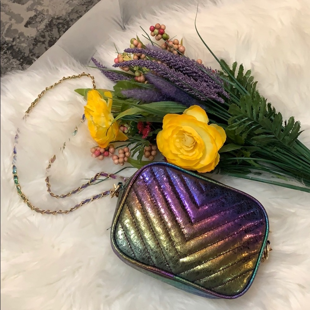 New! Rainbow Chevron Crinkle Crossbody - Picture 4 of 7